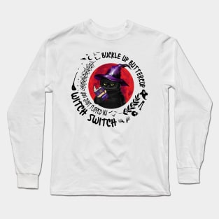 Witch x Cat Flipped My Witch Switch Long Sleeve T-Shirt